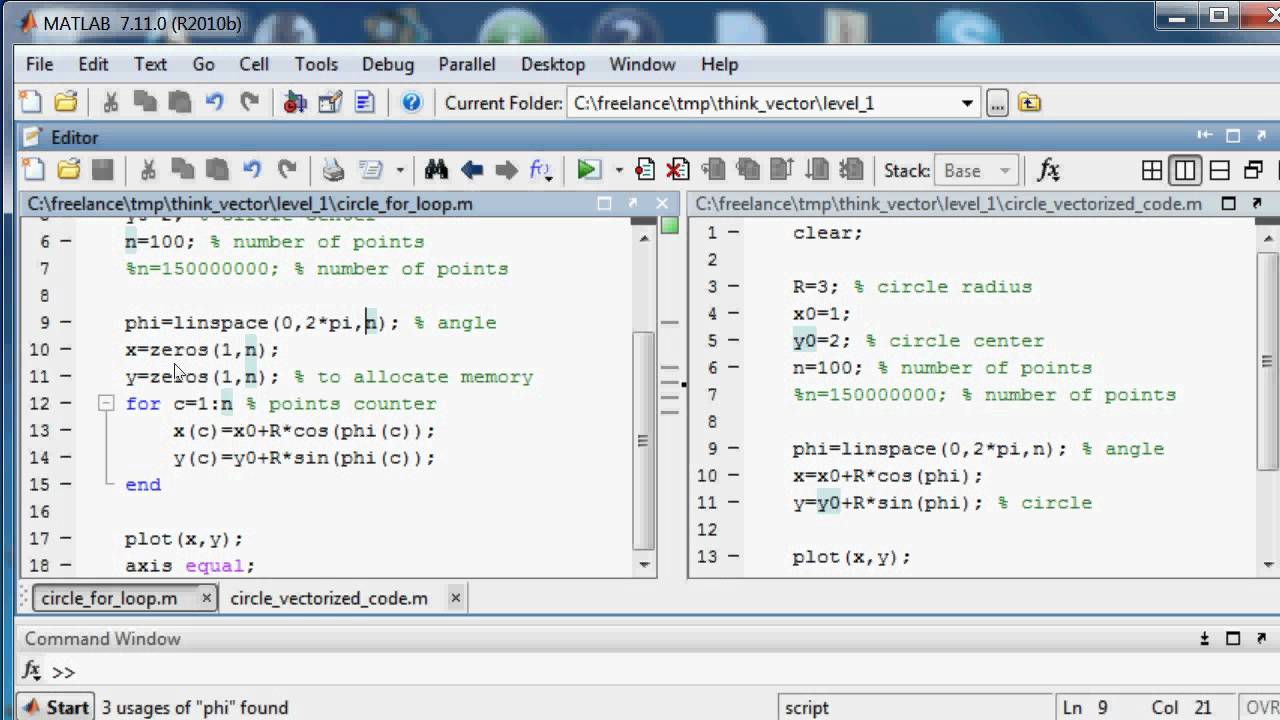 vector assignment matlab