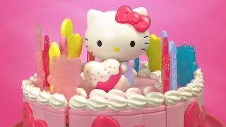 Hello kitty says “happy birthday!” with the birthday party
playset! slice up six cake slices to serve friends! there are also
decorat...