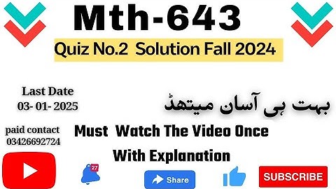 MTH643 - Introduction to MATLAB (Quiz # 2) 💯 percent verified Answers Final term paper Mcqs