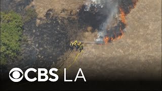 LAFD working to extinguish brush fire in Montecito Heights