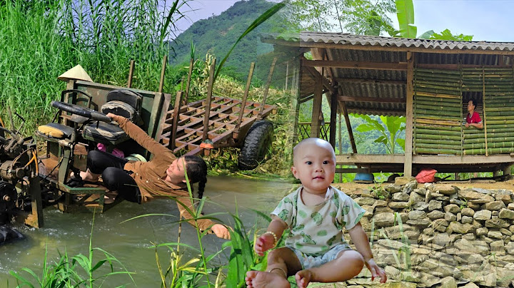 single mother crosses a stream to transport farm produce and earn money to raise her child.
