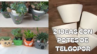 2 IDEAS CON POTES DE TELGOPOR 🎍🌱🌵