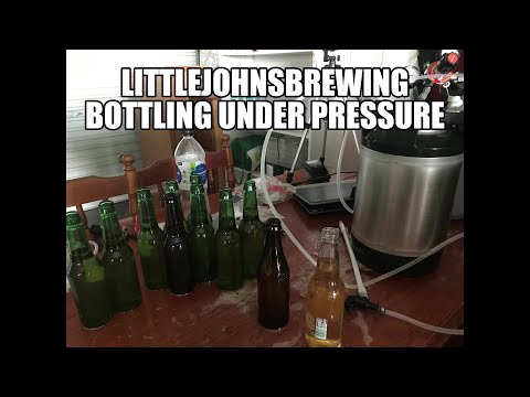 Filling bottles under pressure from a keg.