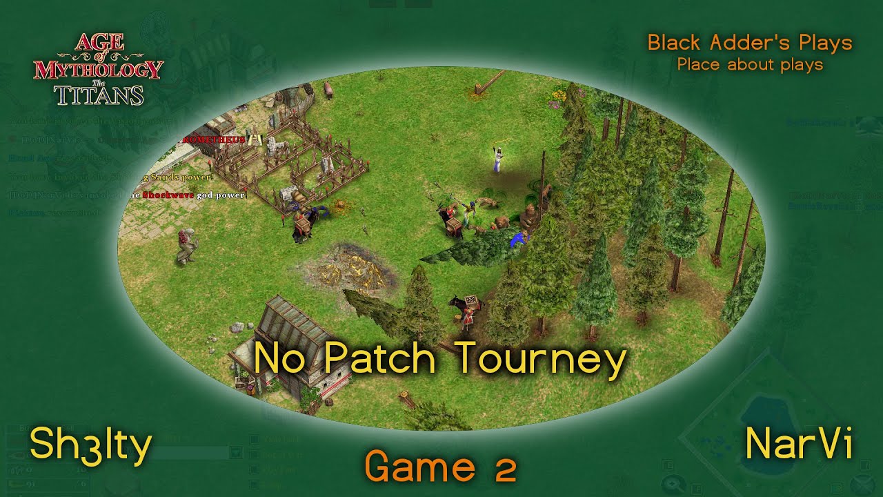 No Patch Tourney, R1 - Sh3lty vs. NarVi, G2 - Set vs. Oranos on Medit - Age of Mythology: The Titans