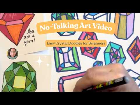 No-Talking Art Video: Easy Crystal Doodles for Beginners
