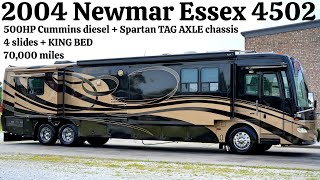 2004 Newmar Essex 4502 TAG AXLE A Class 500HP Cummins Diesel Pusher @ Porter’s RV Sales - $109,900
