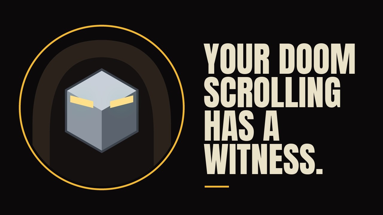 Doom Saver demo video: Grim sits over a social feed with a running timer