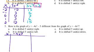 Alg 1 Unit 9 Test Practice #4-5