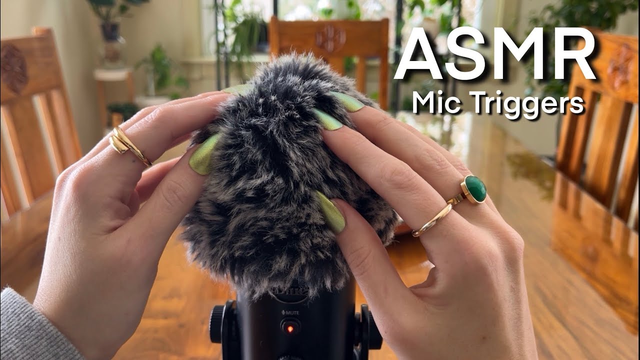 ASMR Mic Triggers: Fluffy mic, tape on mic, and more! No Talking 