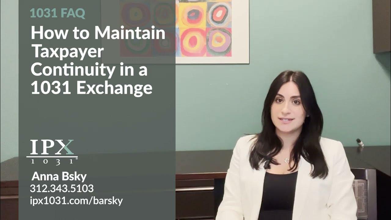 How To Maintain Taxpayer Continuity In A 1031 Exchange YouTube for 1031 Exchange Same Taxpayer Rule Partnership