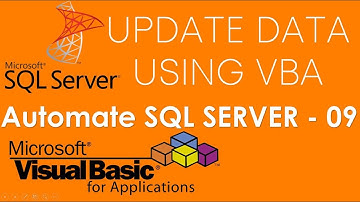VBA and SQL Server - Update or change existing data in SQL Server Database using VBA. Part-09