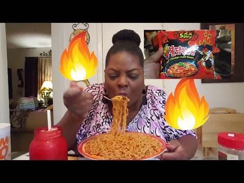 Mukbang/🔥2x Spicy Noodles🔥& McDonalds Pumpkin Spice Ice Coffee(eating show)