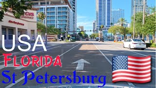 Driving in St Petersburg Florida USA