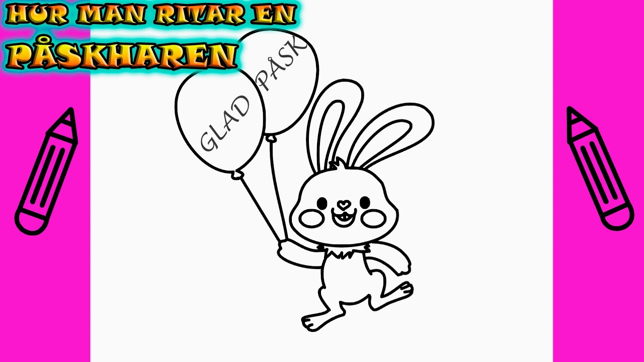 PÅSK | Hur man ritar EN PÅSKHARE | Rita Det Själv | Lär dig att rita ...