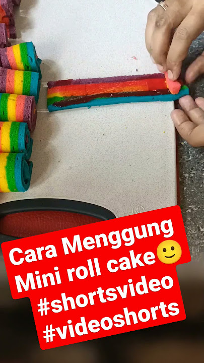 Cara Menggulung Mini Roll Cake Kukus||Rainbow mini#shortvideo #youtubeshorts #youtubeshorts