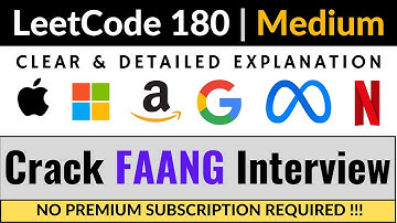 Leetcode 180 - Consecutive Numbers - Python Solution | FAANG Interviews