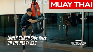 Evolve University’s Heavy Bag Fundamentals Training Series: Lower Clinch Side Knee On The Heavy Bag