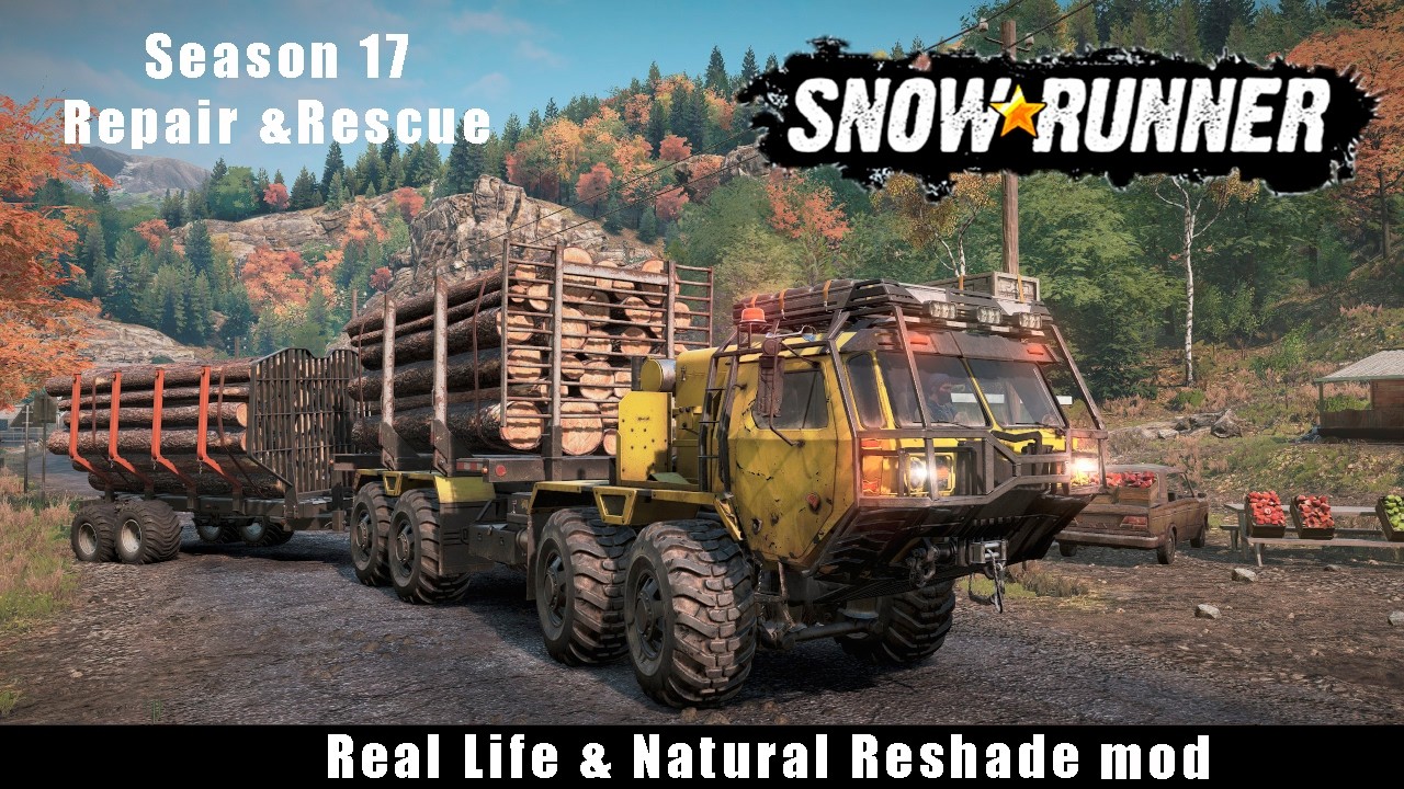SnowRunner - Зурдания, 17 сезон. Real Life Mod & Natural Reshade. Кооп. Сегодня занимаюсь бревнами !