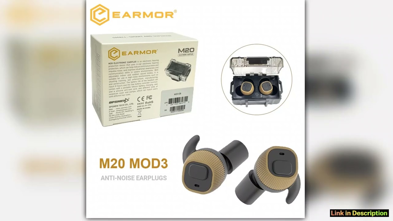 EARMOR M20 Electronic Earbuds Noise Earbuds 22dB Shooting Earmuffs Electronic Hearing Protectors Sh