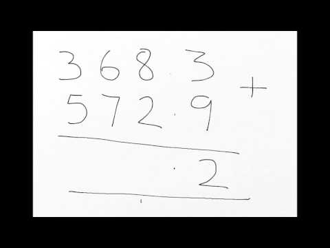 Column addition with decimal numbers