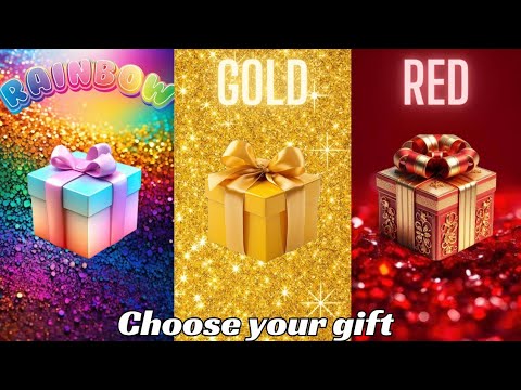 Choose your gift 3 gift box challenge 2 good  1 bad  Rainbow Gold  Red  giftboxchallenge