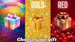 : Choose your gift ||3 gift box challenge, 2 good & 1 bad || Rainbow, Gold & Red #giftboxchallenge