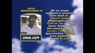 Edward Joseph ~ Short Obituary