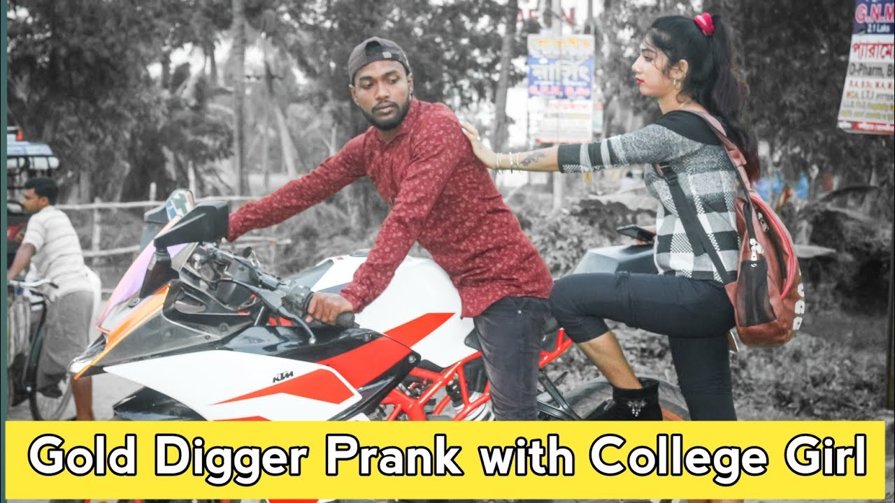 GOLD DIGGER PRANK WITH SUPERBIKE ON COLLEGE GIRLSOURAV MIRDDA