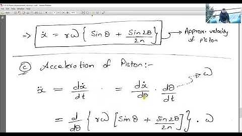 3  Acceleration of piston. RGPV ME503(B) Dynamics of Machine