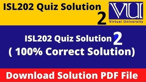 ISL202 quiz 2 solution fall 2022 part 2 #ARSciencelogy @ARSciencelogy