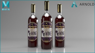 Wine Bottle In Maya Arnold Render || Full Version || Autodesk Maya 2018 || Ak Studio