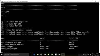 Memory Oracle Alter Parameter