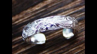 プルメリア＆スクロールシルバー925トゥリング