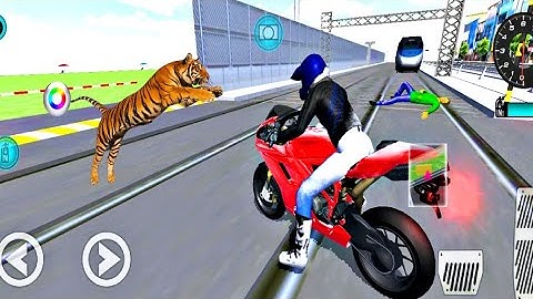 Motorcycle Vs Bullet Train Railway Station In 3D Driving Class - Android IOS Gameplay #11