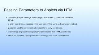 Passing Parameters to Applets via HTML | Lecture 06: Demonstration-II