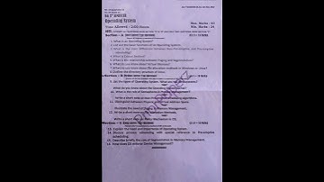 Operating System BCA Previous Question Paper BG 3rd Semester 2022 Kashmir University (Batch 2021)