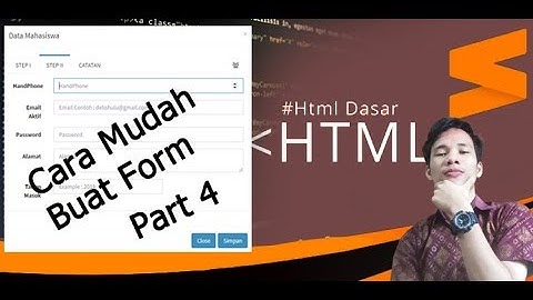 #Ngoding Cara Membuat Form Menggunakan Tag HTML Seperti Text Box Combox Radio, Button Part 4