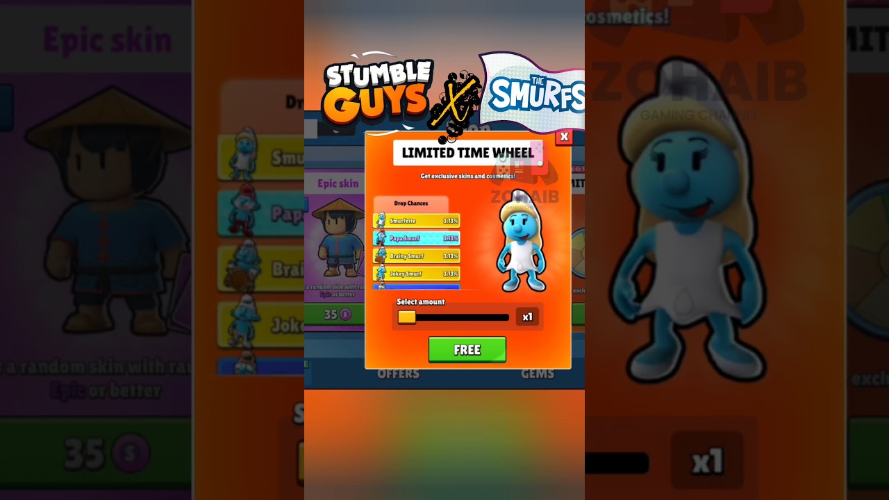 Stumble Guys X Smurfs Halloween update 0.57 