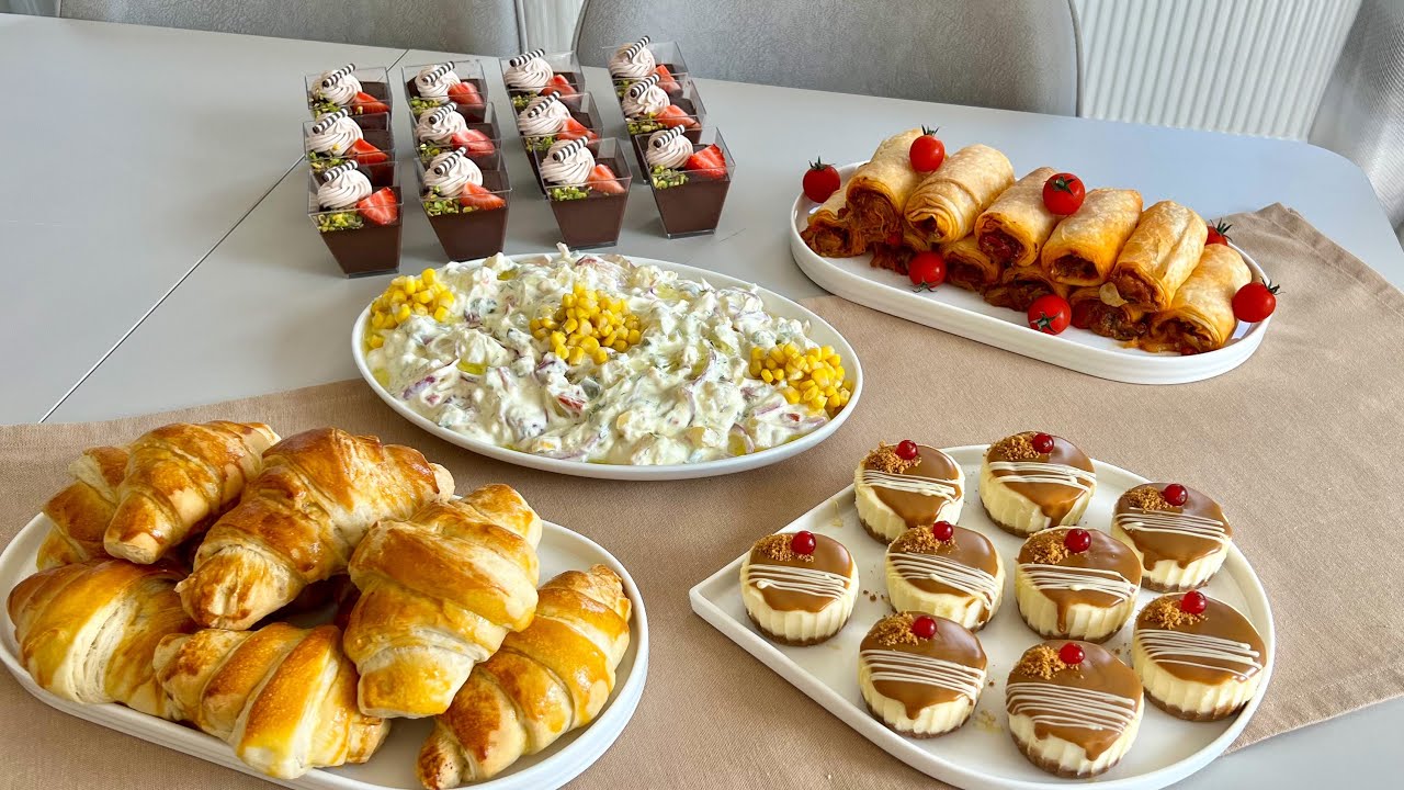 Patlıcanlı Çıtır Börek, Katmer Poğaça, Mini Cheesecake, Supangle, Soslu Patates Salatası | 5 Çayı