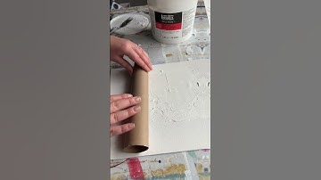 Palette knife painting, texture painting using palette knife, texture paste and a paper roll