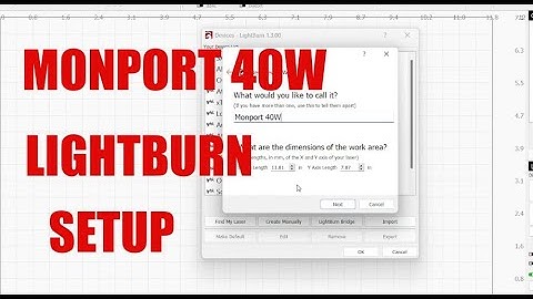 Monport 40W Lightburn Setup
