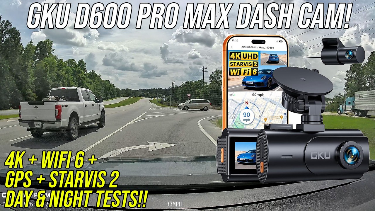 GKU D600 Pro Max Review: 4K Front & 1080p Rear Dash Cam with WiFi