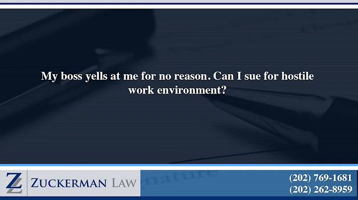 My boss yells at me for no reason. Can I sue for h...