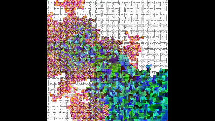 Solving mazes using a Pathfinding Algorithm -- visualized