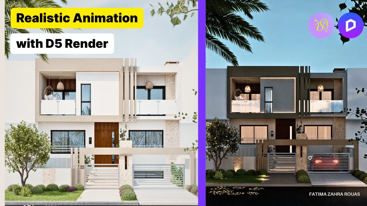 Contemporary Villa Facade Reveal: Architectural 3D Visualization (D5 ...