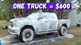 Detailing One Truck and Making $600 in 5.5 hours | Our Customer Experience Process
