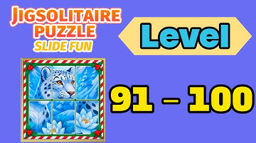 Jigsolitaire puzzle slide fun level 91 - 100 solution walkthrough 
