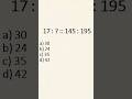 “17 : ? :: 145 : 195 Reasoning Analogy short tricks 😱” #shorts