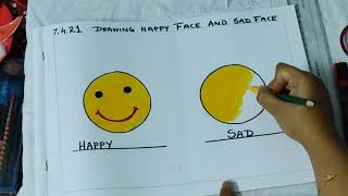 Happy and Sad face drawing
