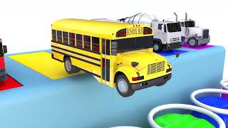 Colors For Children To Learn With Street Vehicles And Water Pipe Colors